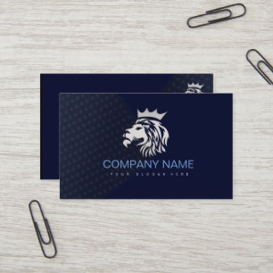 Carte De Visite Classique Professionnel Élégant Bleu Argent
