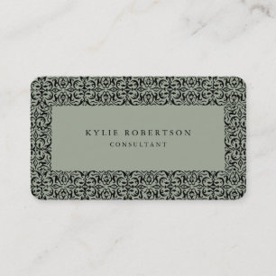 Carte De Visite Classique Professionnel Gris Orné Vintage