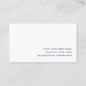 Carte De Visite Classique Professionnel Luxe Bleu Noir Blanc (Dos)