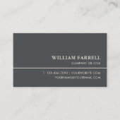 Carte De Visite Classique Professionnel Luxe Gris foncé ivoire (Devant)