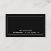 Carte De Visite Classique professionnel noir et blanc (Dos)
