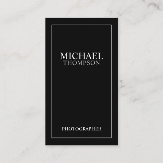 Carte De Visite Classique professionnel noir et blanc (Devant)