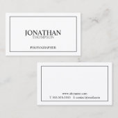 Carte De Visite Classique professionnel noir et blanc (Devant / Derrière)