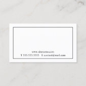 Carte De Visite Classique professionnel noir et blanc (Dos)
