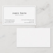 Carte De Visite Classique Professionnel - Noir et blanc face (Devant / Derrière)