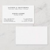 Carte De Visite Classique professionnelle Noir et Blanc (Devant / Derrière)