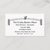 Carte de visite classique simple en barbier (Devant)