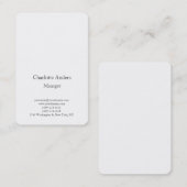 Carte De Visite Classique simple minimaliste élégant blanc (Devant / Derrière)