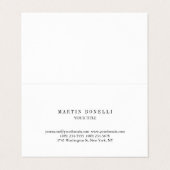 Carte De Visite Classique simple professionnel noir et blanc (Extérieur déplié)