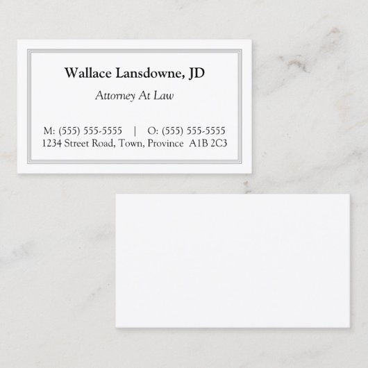 Carte de visite classique, traditionnel et nostalg (Devant / Derrière)