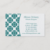 Carte de visite classique, Turquoise (Dos)