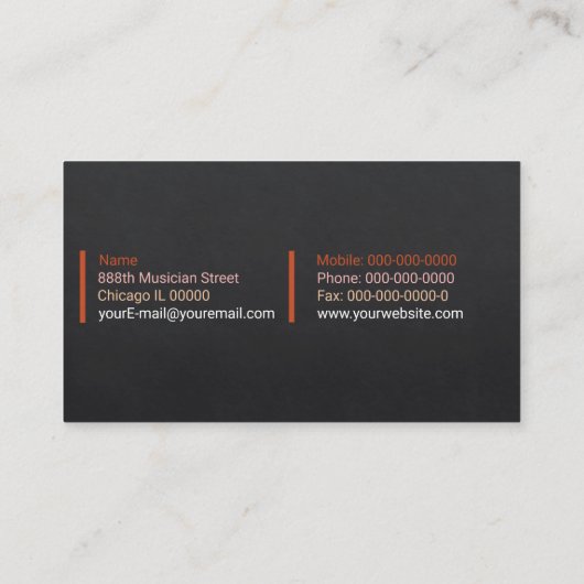 Carte de visite classique violon (Dos)