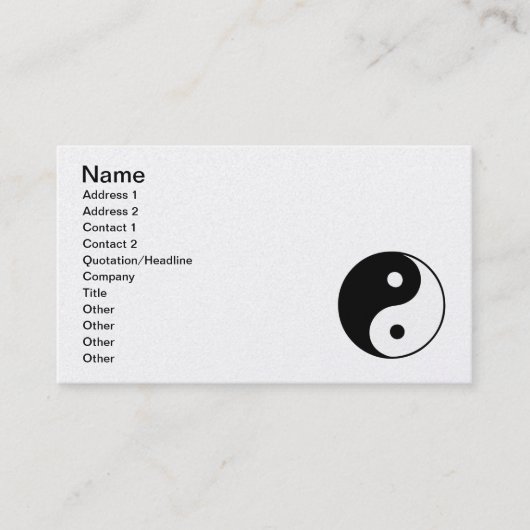 Carte De Visite Classique Yin Yang (Devant)