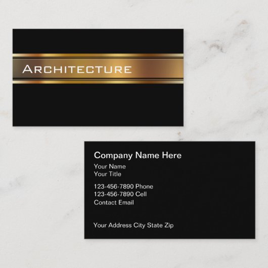 Carte De Visite Classy Architect Business Cards (Devant / Derrière)