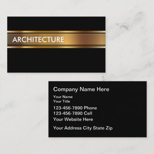 Carte De Visite Classy Architect Modern Business Cards (Devant / Derrière)