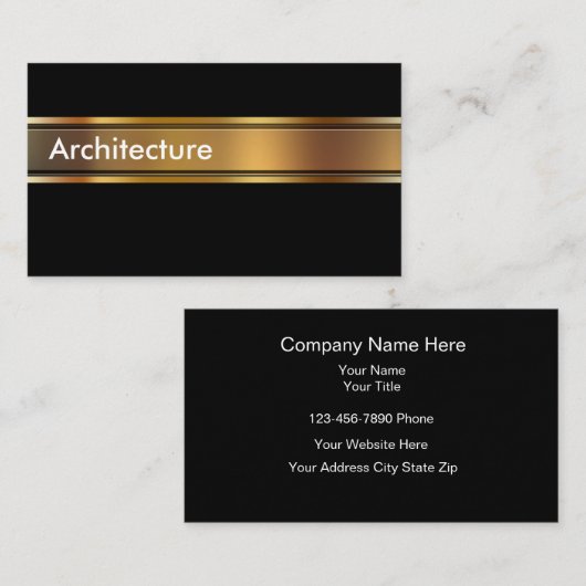 Carte De Visite Classy Architect Theme Business Cards (Devant / Derrière)