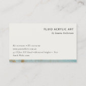 Carte De Visite Classy Artistic Blue Gold Paint Texture Logo (Dos)