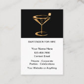 Carte De Visite Classy Bartender For Hire  (Devant)