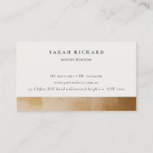 Carte De Visite Classy Beige Gold Paint Texture Rendez-vous (Dos)