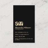 Carte De Visite Classy Black Gold Pattern Luxury Style (Dos)