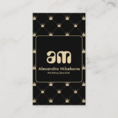 Carte De Visite Classy Black Gold Pattern Luxury Style (Devant)