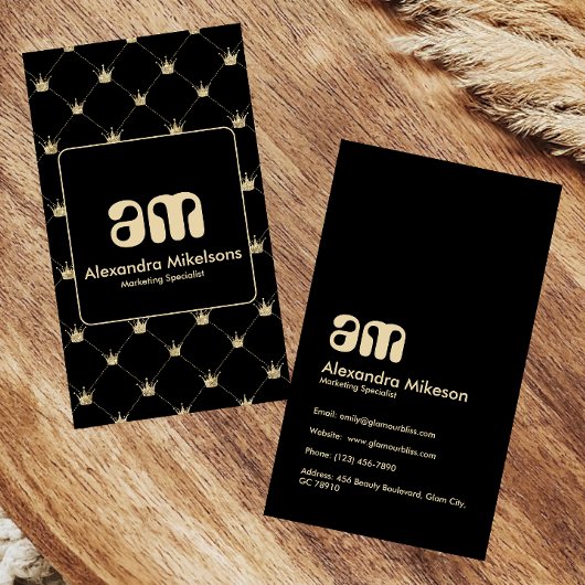 Carte De Visite Classy Black Gold Pattern Luxury Style