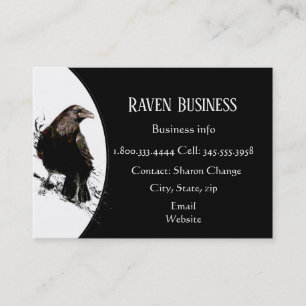Carte De Visite Classy Black Raven Bird Business Service Shop