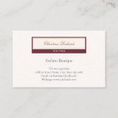Carte De Visite Classy Burgundy Ivory (Dos)