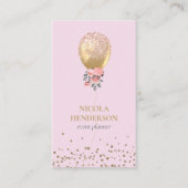 Carte De Visite Classy Chic Gold & Pink Parties scintillant Event  (Devant)