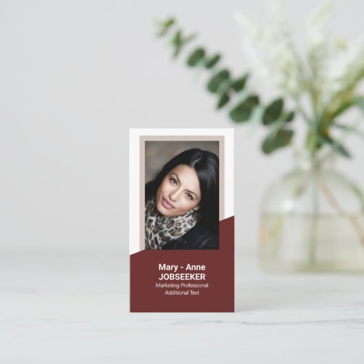 Carte De Visite Classy Classy Job Seeker Bourgogne Rouge Blanc Cad (Debout devant)