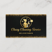 Carte De Visite Classy Cleaning Services Logo Maid gold (Devant)