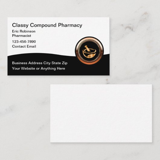 Carte De Visite Classy Compound Pharmacy Business Cards (Devant / Derrière)