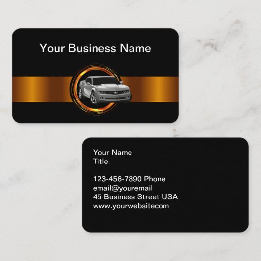 Carte De Visite Classy Cool Automotive Business Cards Design (Devant / Derrière)