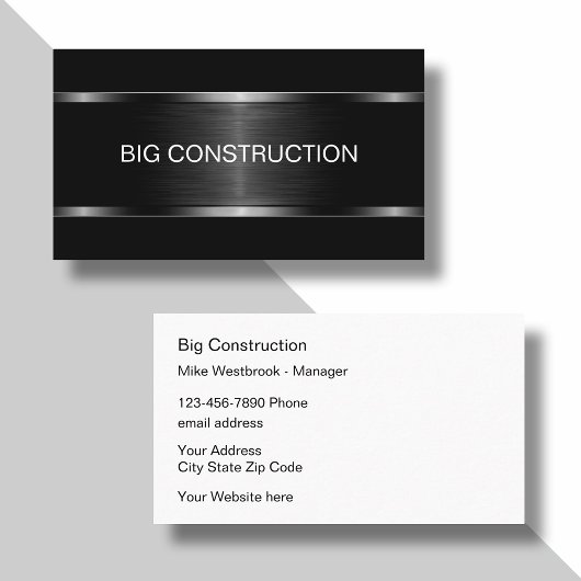 Carte De Visite Classy Cool Construction Business Cards