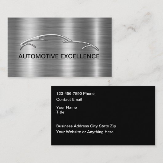 Carte De Visite Classy Cool Sleek Modern Automotive Business Cards (Devant / Derrière)