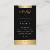 Carte De Visite Classy Elegant Gold Stripe CEO Photo professionnel (Dos)