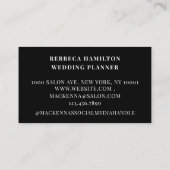 Carte De Visite Classy élégant wedding planner simple et élégant (Dos)