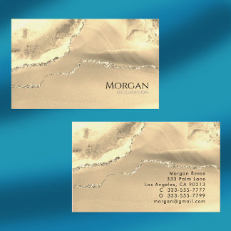 Carte De Visite Classy Gold Agate & Glitter