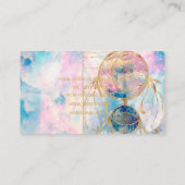 Carte De Visite Classy Gold Dreamcatcher Rainbow Clouds Sky design (Dos)