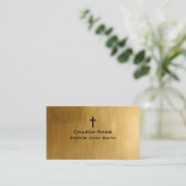 Carte De Visite Classy Gold et Black Church Pastor Christian (Debout devant)