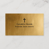 Carte De Visite Classy Gold et Black Church Pastor Christian (Devant)