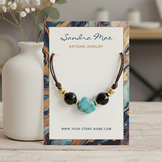 Carte De Visite Classy Gold Glitter Marble Jewelry Display Card