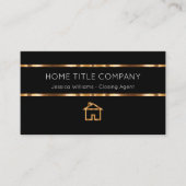 Carte De Visite Classy Gold Immobilier Titre Société (Devant)