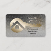 Carte De Visite Classy Gold Key & Oxford Real Estate QR Code (Devant)