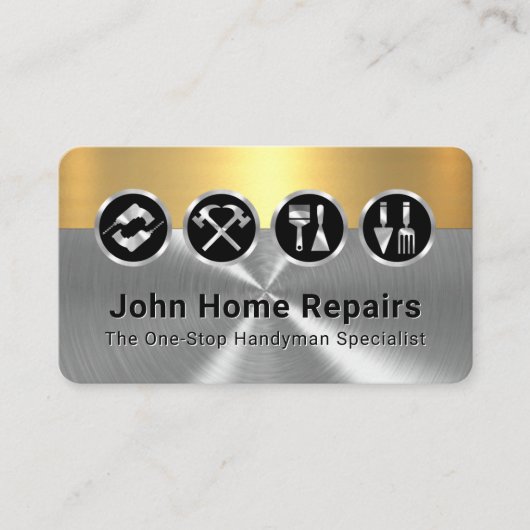 Carte De Visite Classy Gold Silver Layers With Gold Tools (Devant)