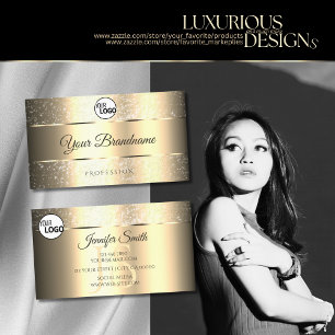 Carte De Visite Classy Golden Tiny Parties scintillant Stars Logo 