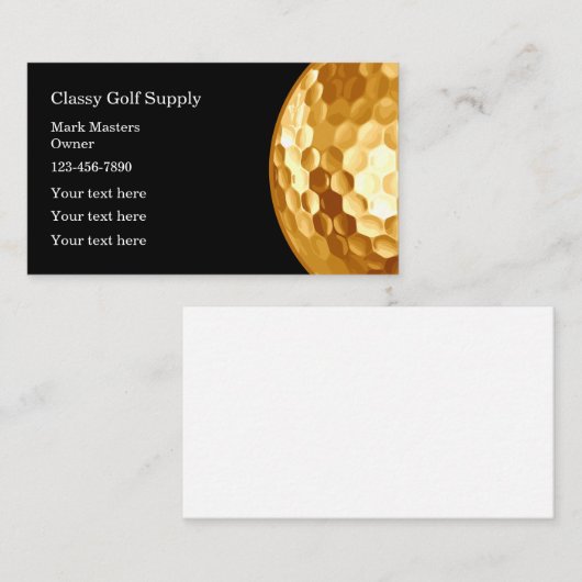 Carte De Visite Classy Golf Thème Moderne (Devant / Derrière)