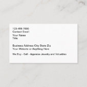 Carte De Visite Classy Jewelry Theme Bling Business Cards (Dos)