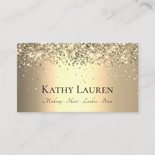Carte De Visite Classy Luxurious Light Gold Parties scintillant pe (Devant)