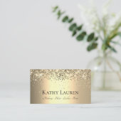 Carte De Visite Classy Luxurious Light Gold Parties scintillant pe (Debout devant)